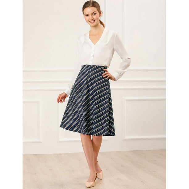 Navy business outlet skirt