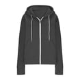 thumbnail image 6 of IUYRTFE Women's Full Zip Hoodie Jacket with Drawstring and Pockets Long Sleeve Casual Sporty Outerwear, 6 of 6