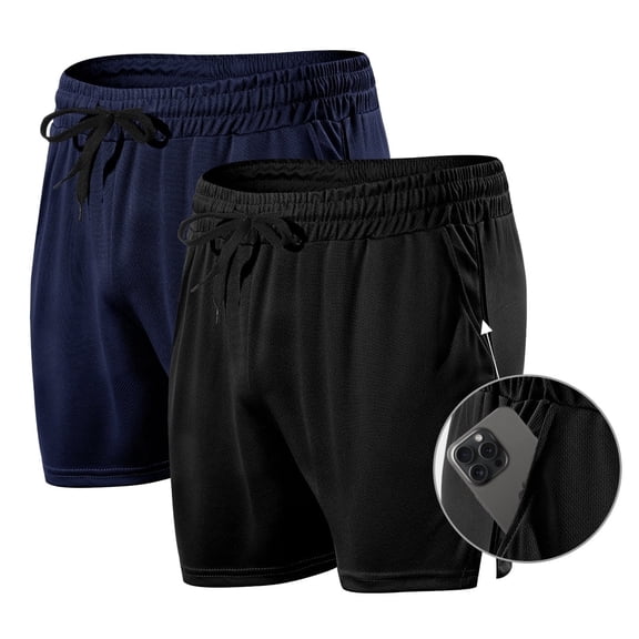 Arjen Kroos Men Athletic Running Shorts 3 Inch Quick Dry Workout Shorts Sports Gym Shorts with Pockets, 2 Pack