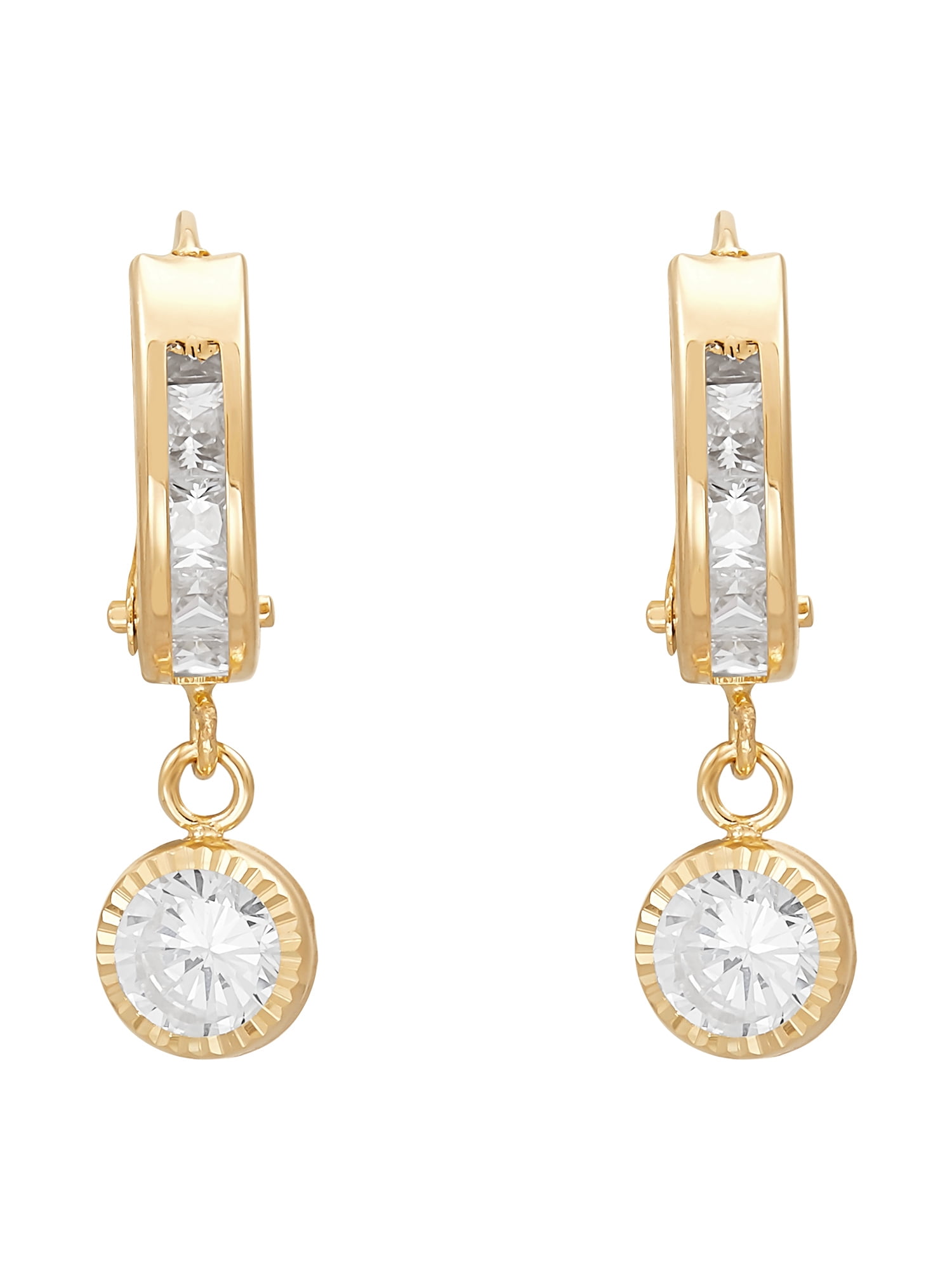 Brilliance Fine Jewelry Cubic Zirconia Earrings in 10K Yellow Gold