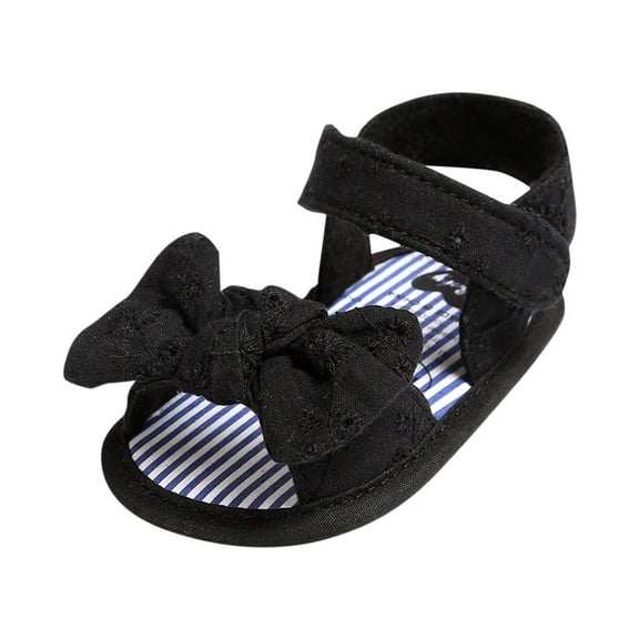 Mepaouo Toddler Girls Sandals Soft Rubber Sole Flats Summer Baby Flower Walking Shoes 0-18 Months