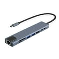 thumbnail image 2 of MORESEC under $5 Type C Hub Docking Station8 in 1 Adapter with HDMI 4K PD 100W Charging, USB 3.0 RJ45 Ethernet SD TF Card Reader, for Laptop Tablet Phone, 2 of 9