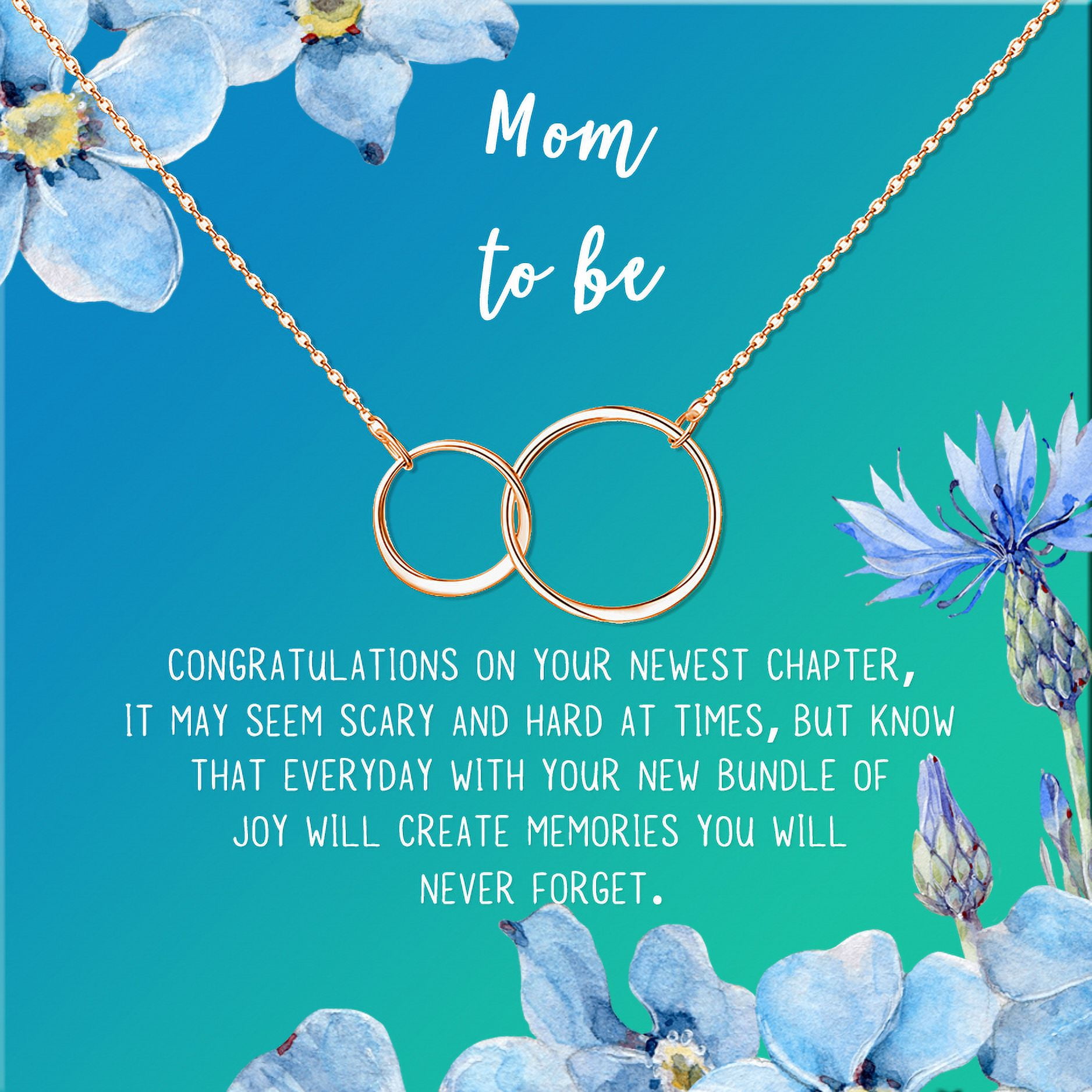 Mom to Be Mother's Day Gift, New Mom Mother's Day Gift, Gift for New Mom, New Mom Gift Box, New Mom Gift for Her, Gifts for New Mom, Congratulations Gift [Rose Gold Infinity Ring,Blue-Green Gradient]