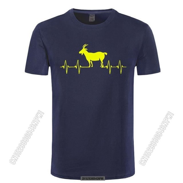 Camiseta Goat Heartbeat 2022 Camiseta Goat Lover Country Chicken Goat Camiseta clásica de verano con cuello redondo para hombre de algodón puro