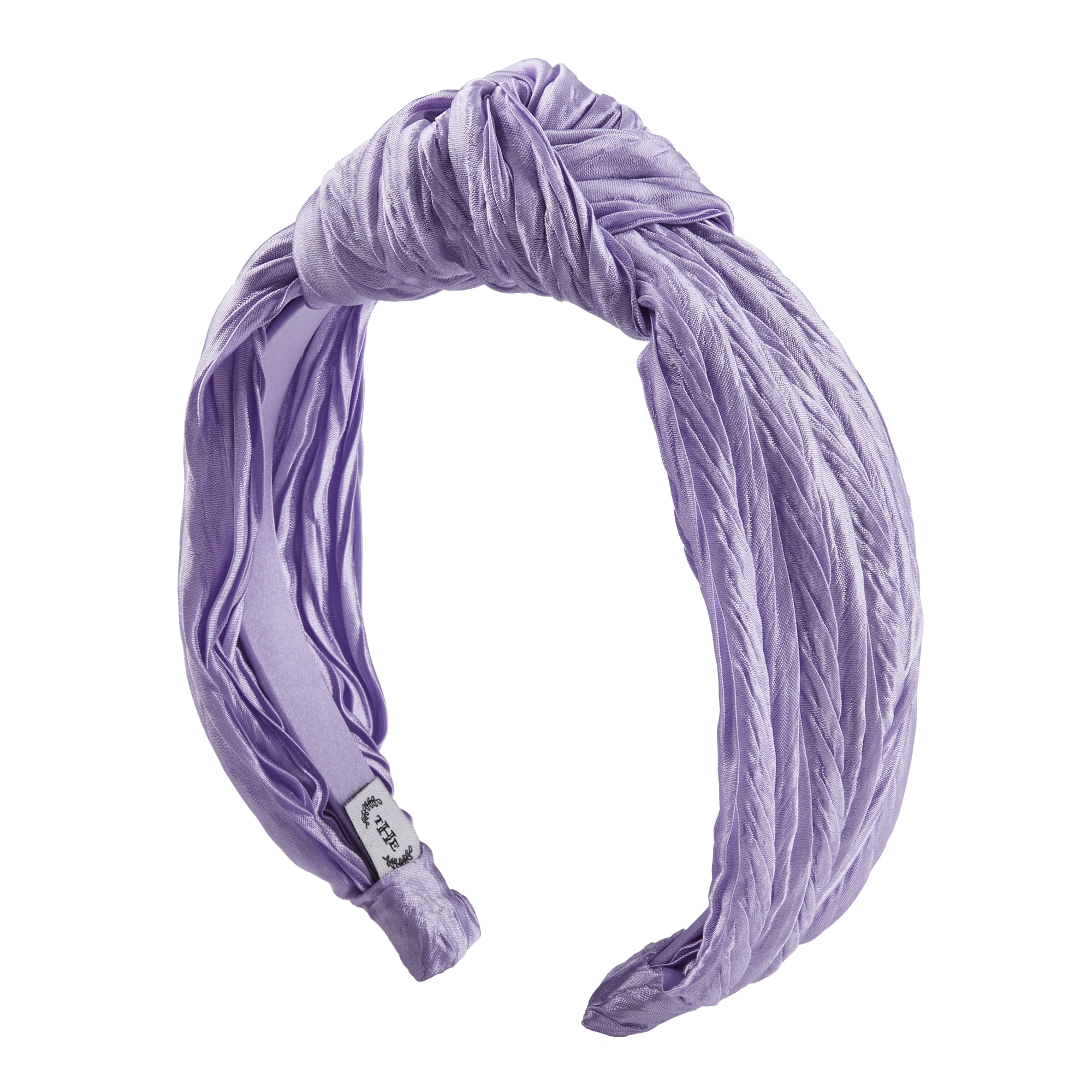 The Home Edit Knotted Headband in Purple Pleated Satin