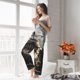 thumbnail image 5 of Fotbe Pilot Cat In Vintage Plane Pantalones de Pijama para Mujer, Pantalones de Dormir, Pantalones Pj con Cordón y Bolsillos-Medium, 5 of 6