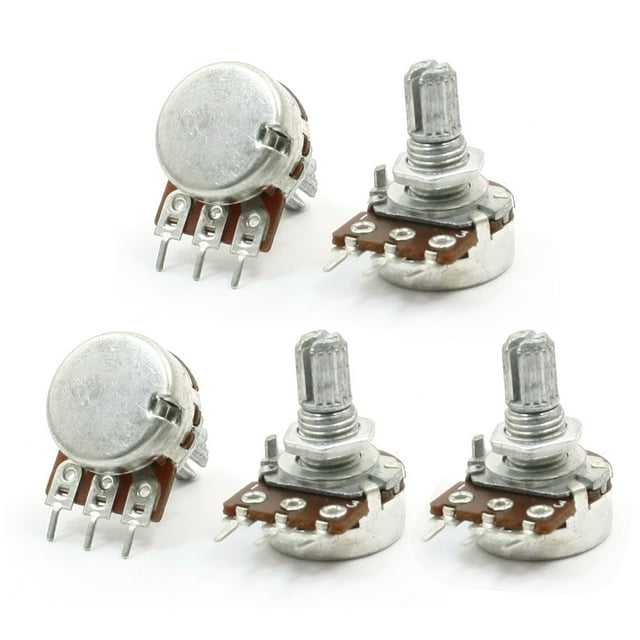 Unique Bargains 5pcs 5K ohm 6mm Dia Shaft Type B Single Turn Taper Rotary Potentiometer