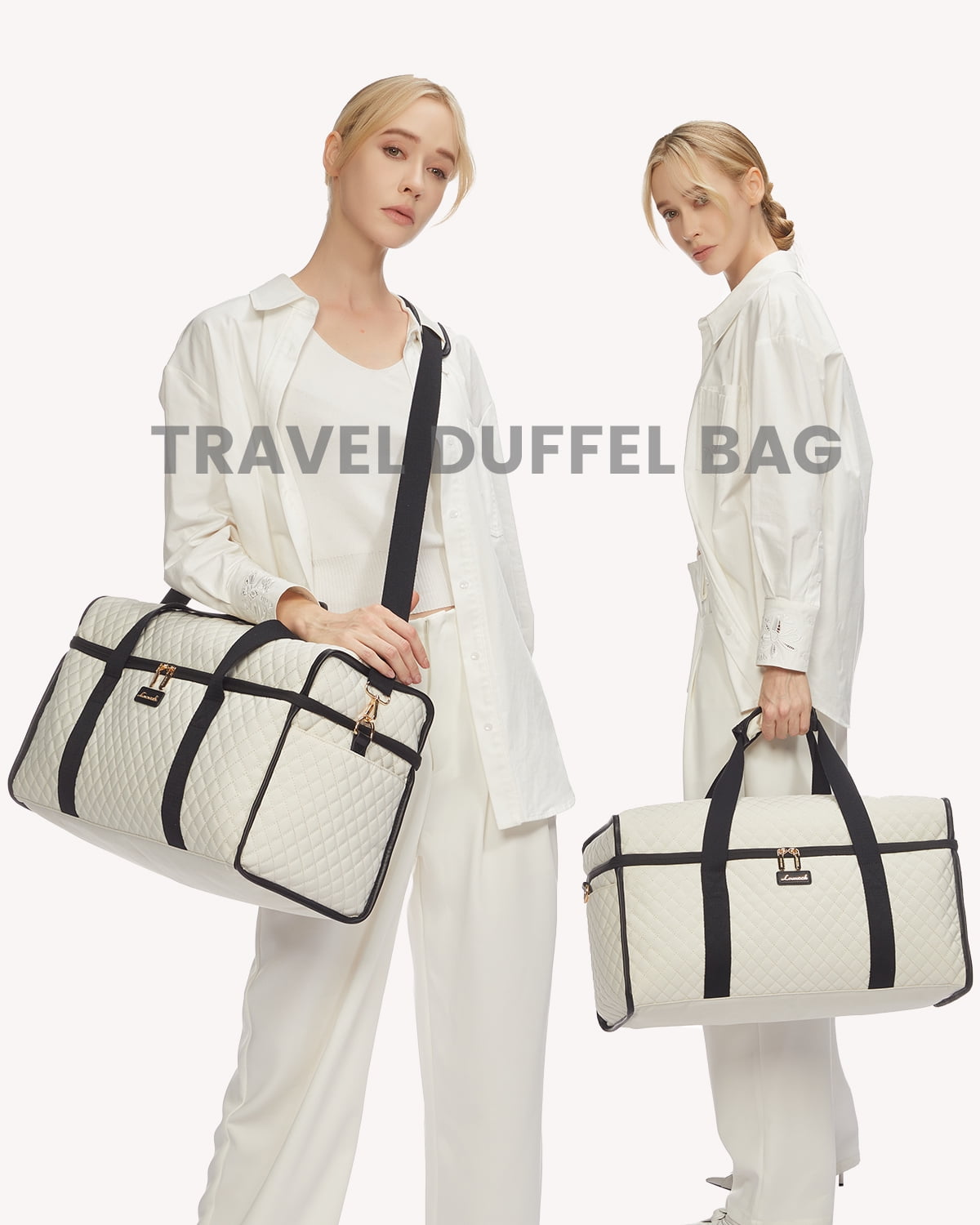 Lovevook Travel Duffle Bag, Quilted Weekender Overnight Bag with Toiletry Bag, Gym Beach Mummy Hospital Bag with Wet Pocket