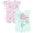 Mint and Pink Ariel and Flounder, variant on Disney Winnie the Pooh Baby Girls' 2-Pack Short Sleeve and Sleeveless Bubble Romper Set Tusk and Pink Winnie the Pooh and Piglet