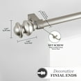 thumbnail image 5 of Kenney® Kendall 5/8" Standard Decorative Window Curtain Rod, 48-86", Brushed Nickel, 5 of 12