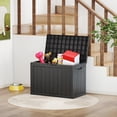 thumbnail image 7 of Joxxoaa 45 Gallon Resin Deck Box, Lockable Patio Outdoor Storage Box for Furniture, Garden Tools and Tools Storage, Waterproof Outside Storage Boxes - Black, 7 of 7