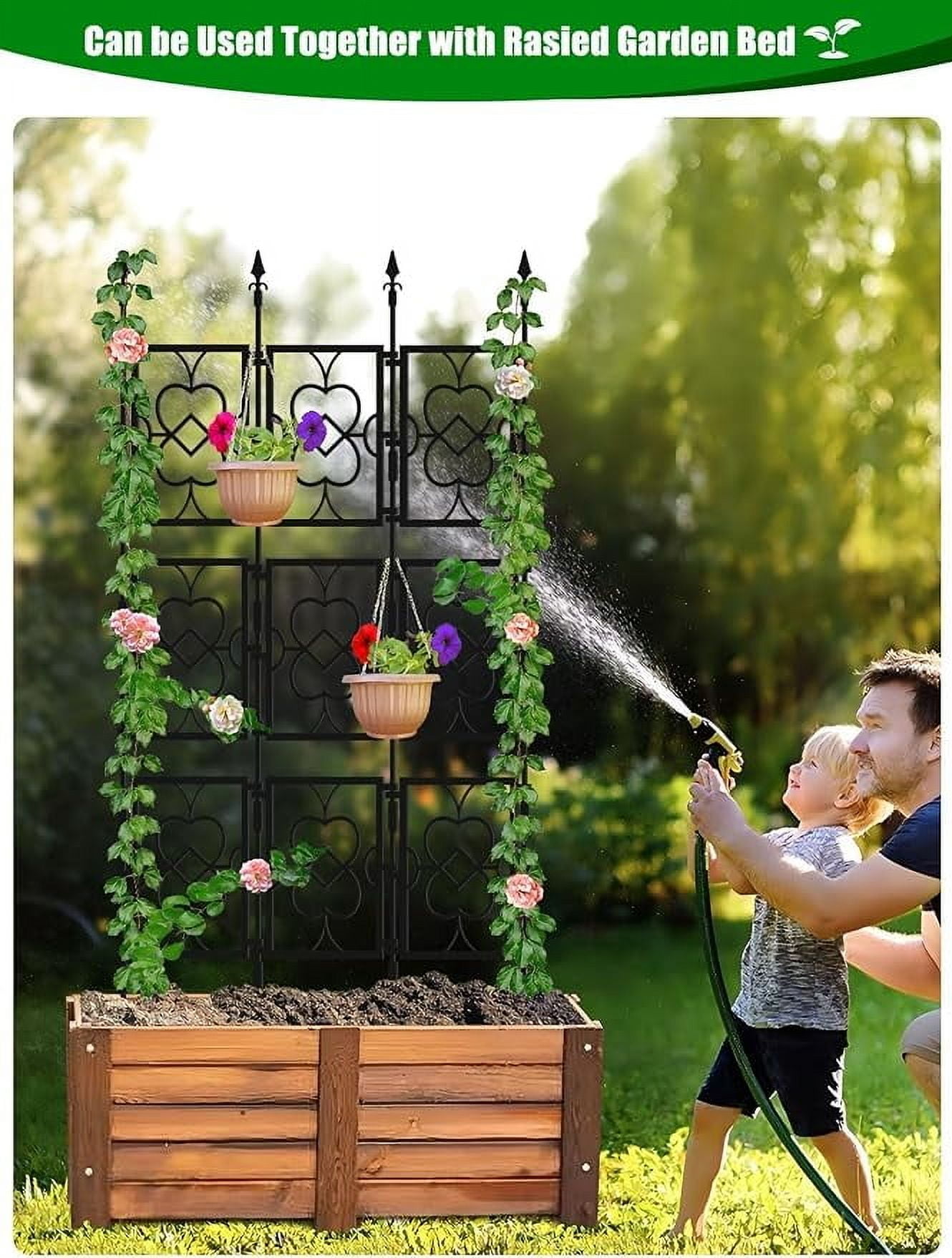 Kalolary 80" Garden Trellis for Climbing Plants – Rustproof Support Frame for Vines, Flowers, Vegetables & Potted Plants, Durable & Thickened Cucumber Trellis for Indoor & Outdoor Use