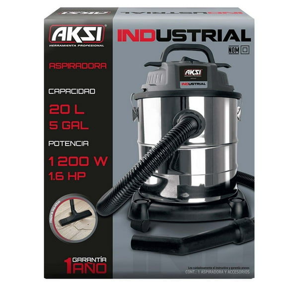 Aspiradora 5 Gal de 1.6 HP 1200W Industrial Aksi Para Auto