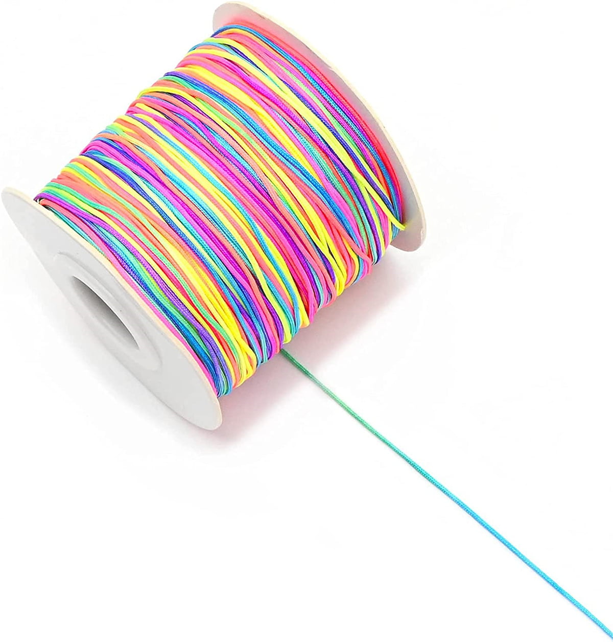 Dreamtop 100m Rainbow Color Elastic Cord Beading Thread Stretch String Craft Cord Pony Bead String, 1mm