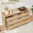 thumbnail image 5 of Wirrytor 6-Drawer Natural Wood Dresser Chest, Modern Curved Edge Storage Organizer With Anti-Tipping Design, Large Capacity Closet Cabinet For Bedroom Hallway Living Room Nursery, 5 of 9