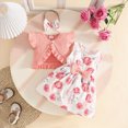 thumbnail image 2 of Kaprioy Summer Dress For Girls Baby Girl Clothes Toddler Girl Flower Dress Boho Tutu Dress Wedding Birthday Party Dresses Cardigan Set, 2 of 7