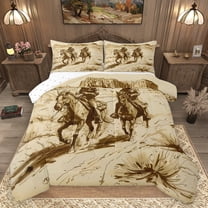 Homewish Western Cowboy Bedding Comforter Set,Rustic Southwestern Twin Comforter Sets,Tropical Desert Bedding Set For Girls Kids,Microfiber Bedroom Decor Reversible,2-Piece