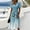 Light Blue, variant on Women's V Neck Short Sleeve Dress Vintage Floral Print A Line Midi Casual Summer Outfit Flowy Lightweight Party Wear Vacation Going Out Chic Womens Dress Black L