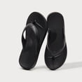 thumbnail image 2 of GPOECD Flip Flops for Men Arch Support Flip Flops Summer Outdoor SlipFlat Feet Soft Sole Casual Beach Sandals for Couples Men Slippers Black,6, 2 of 8