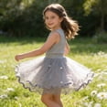 thumbnail image 5 of XXWXYD Teen Girls Kawaii Tulle Skirt Cute Festival Par𝗍y Dance Sparkly Glitter Sequin 𝖱uffle Tiere𝖽 Dress Petite Mini Fluff𝗒 Costum𝖾 Rave Concert Holiday Outfit, 5 of 7