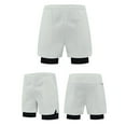 thumbnail image 2 of YLSDY Mens 2 in 1 Running Short Stretch Quick Dry Athletic Gym Shorts with Compression Liner Workout Short with Pockets White XXL, 2 of 9