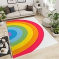 thumbnail image 2 of Boho Rainbow Rug For Living Room- Cartoon Rainbow Classroom Area Rug, Non-Slip Low Pile Non-Shedding Foldable Washable Nursery Mat For Entryway Hallway Playroom Home Decor Carpet, 2 of 7