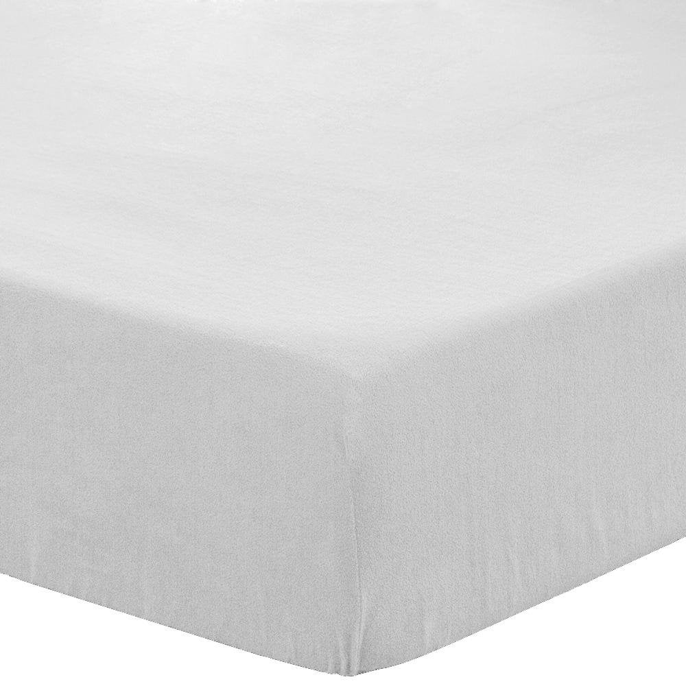 Extra Plush Polar Fleece Breathable & Hypoallergenic All Season Cozy Warmth Pill Resistant King, White Bare Home Super Soft Fleece Fitted Sheet Deep Pocket King Size 