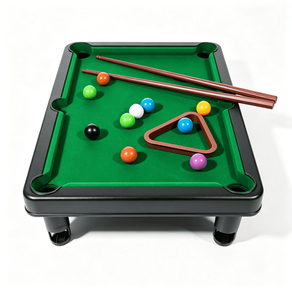 BESTSKY Mini Pool Table Set Portable Small Tabletop Billiards Game with 2 Sticks, 16 Balls and Triangle for Travel Party, Fun Mini Pool Table