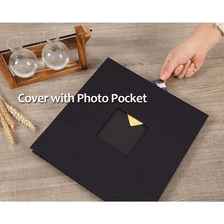  Photo Album Self Adhesive Pages for 4x6 5x7 8x10 Pictures  Scrapbook Magnetic Photo Albums with Sticky Pages Books with A Metallic Pen  for Baby Wedding Family 11x10.6 Grey 40 Pages 