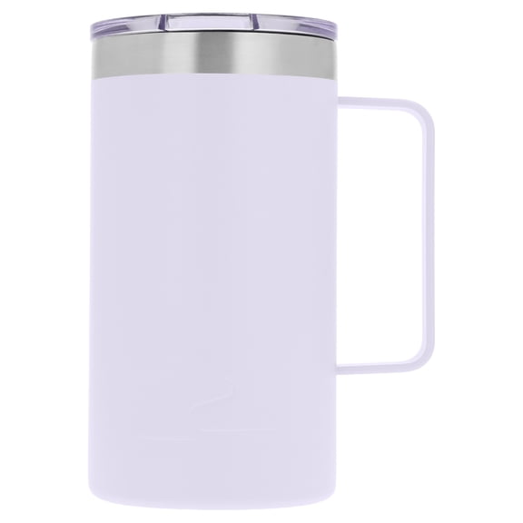 Ozark Trail 22oz Ceramic Lined Stainless Steel Insulated Coffee Mug with Magnetic Tritan Transparent Slider Lid, Purple
