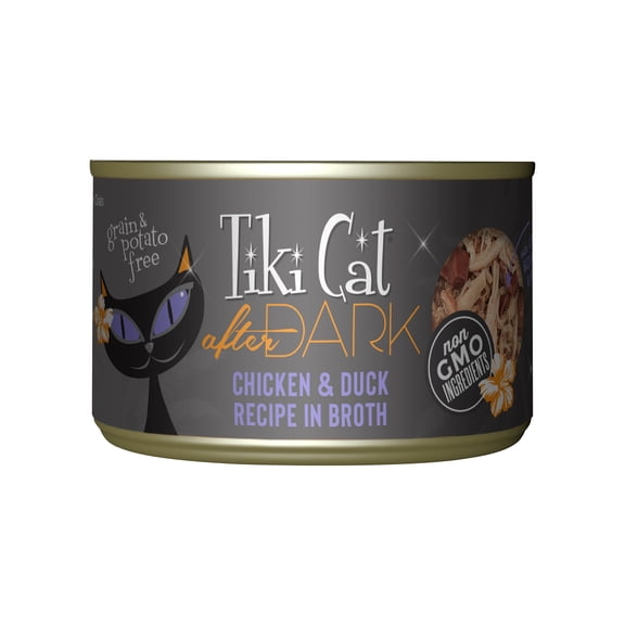 Tiki Cat After Dark Whole Foods Wet Cat Food, Chicken & Duck, 5.5 oz. Can