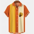 thumbnail image 2 of YLSDL Mens Striped Summer Shirts Casual Button Down Short Sleeve Beach Stylish Untucked Hawaiian Shirts Loose Casual Beach Tops Orange 10, 2 of 4