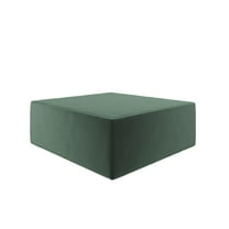 Novogratz The Flower Kids Ottoman Pouf, Bottle Green Velour