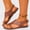 Brown, variant on Women's Beach Dressy Dress Open Toe Flat Sandals Casual Vacation Comfy Slides Shoes with Ankle Back Strap Brown 5.5(36)