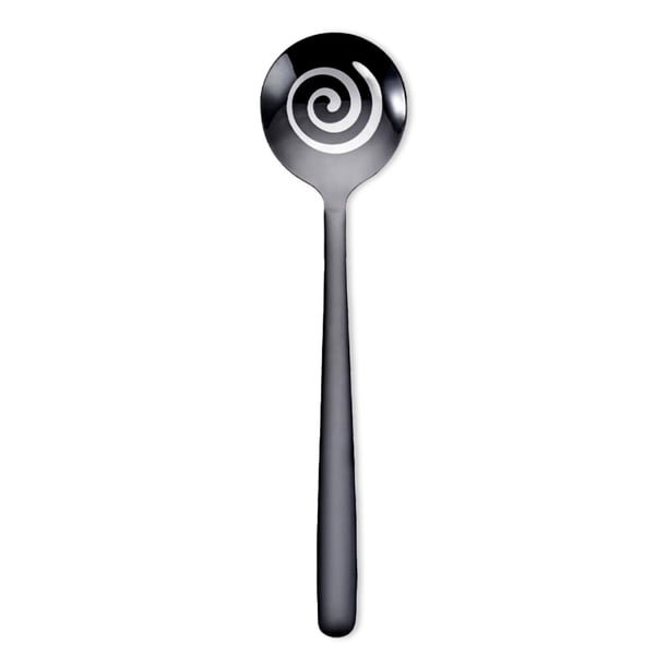 Naiovety Cuchara de diseño en de acero inoxidable, cuchara lavable para bebidas de café, doméstico, restaurante, herramienta para Juegos de servir café y té Negro
