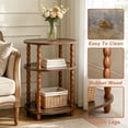 thumbnail image 5 of GOODLAN Wooden 3-Tier Side Table, Small End Table for Living Room and Bedroom, Rustic Walnut  Vintage Accent Coffee Table Nightstand with Storage, 5 of 9