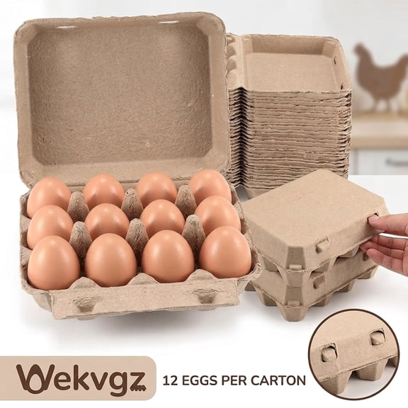 Wekvgz Egg Cartons Paper Pulp Empty Egg Cartons 3x4 Style Reusable Cardboard Egg Cartons Multipurpose Egg Carton Trays for Home Kitchen Fresh Duck Eggs Storage