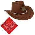 thumbnail image 4 of XIAOCHA Women's Embellished Cowboy Hat Cattleman Shapeable Brim Outdoor Farm Wide Brim Western Hat,Coffee, 4 of 4