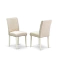 thumbnail image 2 of East West Furniture Logan 9-piece Wood Dining Set with Fabric Seat in White, 2 of 2