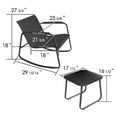 thumbnail image 3 of Kozyard 3 Piece Rocking Chair Set, Outdoor Rocking Bistro Set with Wooden Armrests, Outdoor Patio Furniture Set with Glass Table for Lawn, Porch, Yard, Garden, Balcony, Poolside(White), 3 of 7