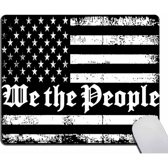 Mouse Pad, Patriotic We The People Tattered USA Flag Mouse Pad, Mousepad Rectangle Customized Mouse Pads with Designs Non-Slip Rubber Smooth MousePads for Computer Laptop 9.5"x7.9"x0.12" Inch