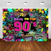90s Party Decorations Back to The 90s Birthday Party Backdrop 90s Hip Hop Rock Graffiti Theme Party Supplies Adults' 90s Party Photoshoot Background Banner (6x5ft(72x60in))