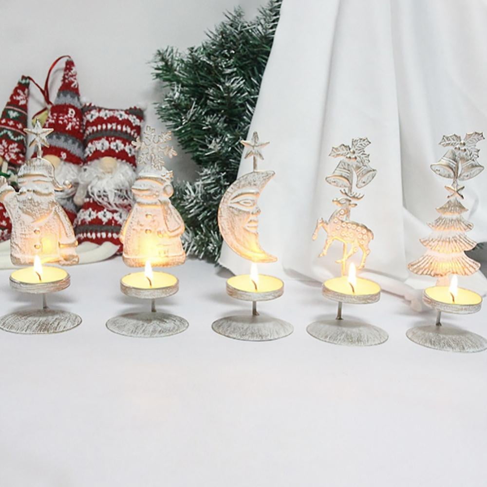 4 Piece Diamante XMAS Tealight Candle Holder Set Glass Mirrored Ornament Gift