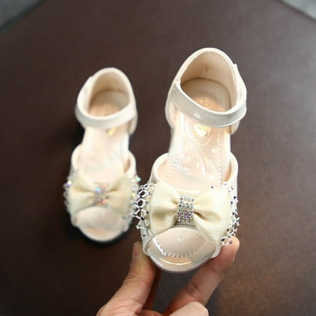 

〖CFXNMZGR〗Toddler Shoes Toddler Infant Kids Baby Girls Bowknot Party Princess Leather Shoes Sandals