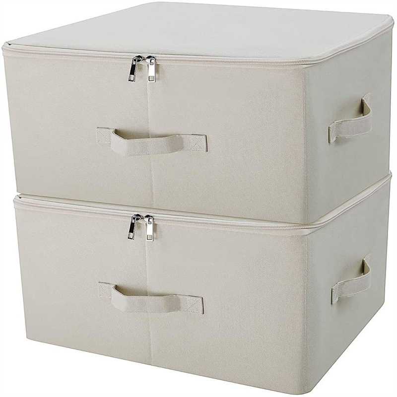 2 Pack Collapsible Canvas Storage Containers, Organize Your Closet, Convenient Storage Box with