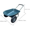 thumbnail image 2 of Historyli Carretilla de jardín de 4 ruedas, carretilla utilitaria con soporte incorporado para facilitar el transporte, azul, 2 of 6