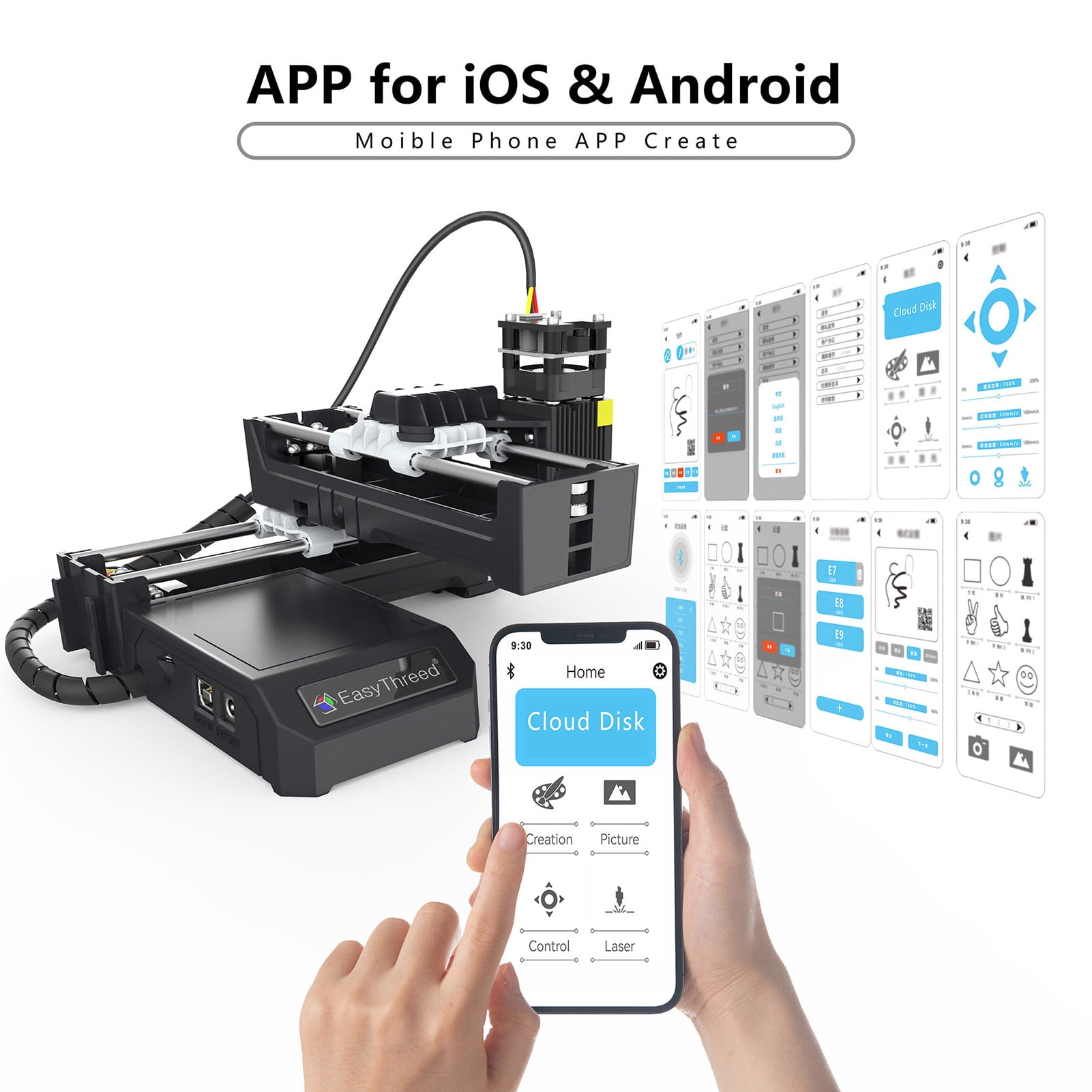 Engraving Machine,2w 100x100mm Speed Area App Bt 300mm/min Speed Bt Usb Speed Work Usb Business Birthday To 300mm/min App Diy 2w Usb To Work Birthday Etlr002 2w Area 100x100mm 2w