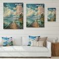 thumbnail image 4 of Designart "Pier And Dock Calm II" Nautical & Beach Print on Natural Pine Wood, 4 of 5