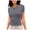 E607 Dark Gray, variant on Gbsyewxs Shirts For Women Short Sleeve Crew Neck Solid Color Slim Summer Womens T Shirt Dark Green