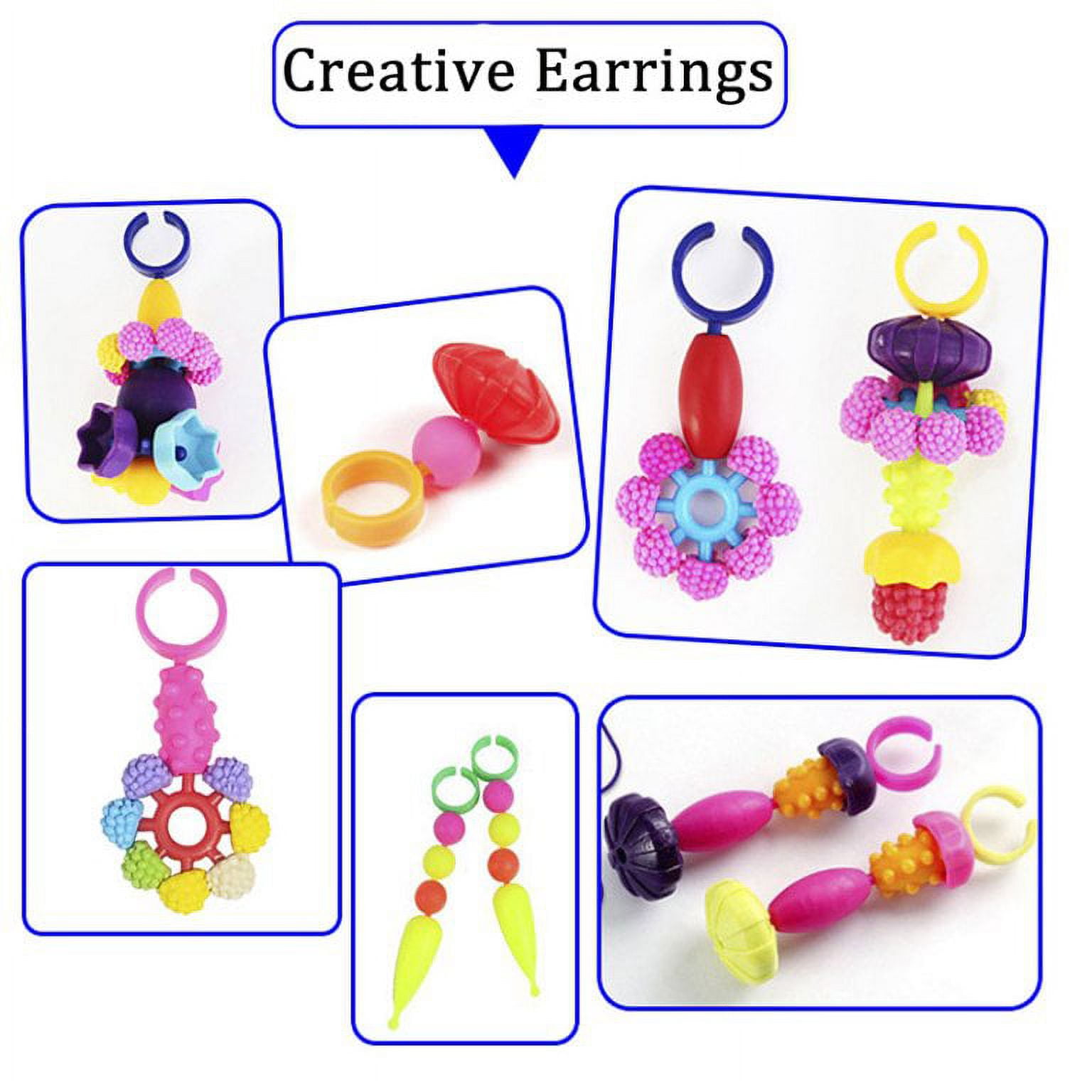 PENGXIANG 160 Pieces Snap Pop Beads for Girls Toys - Kids Jewelry Making Kit Pop-Bead Art and Craft Kits DIY Bracelets Necklace Hairband and Rings Toy for Age 3 4 5 6 7 8 Year Old Girl